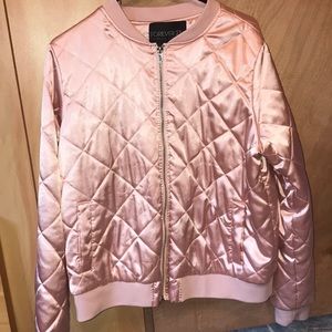 Rose gold Forever 21 bomber jacket